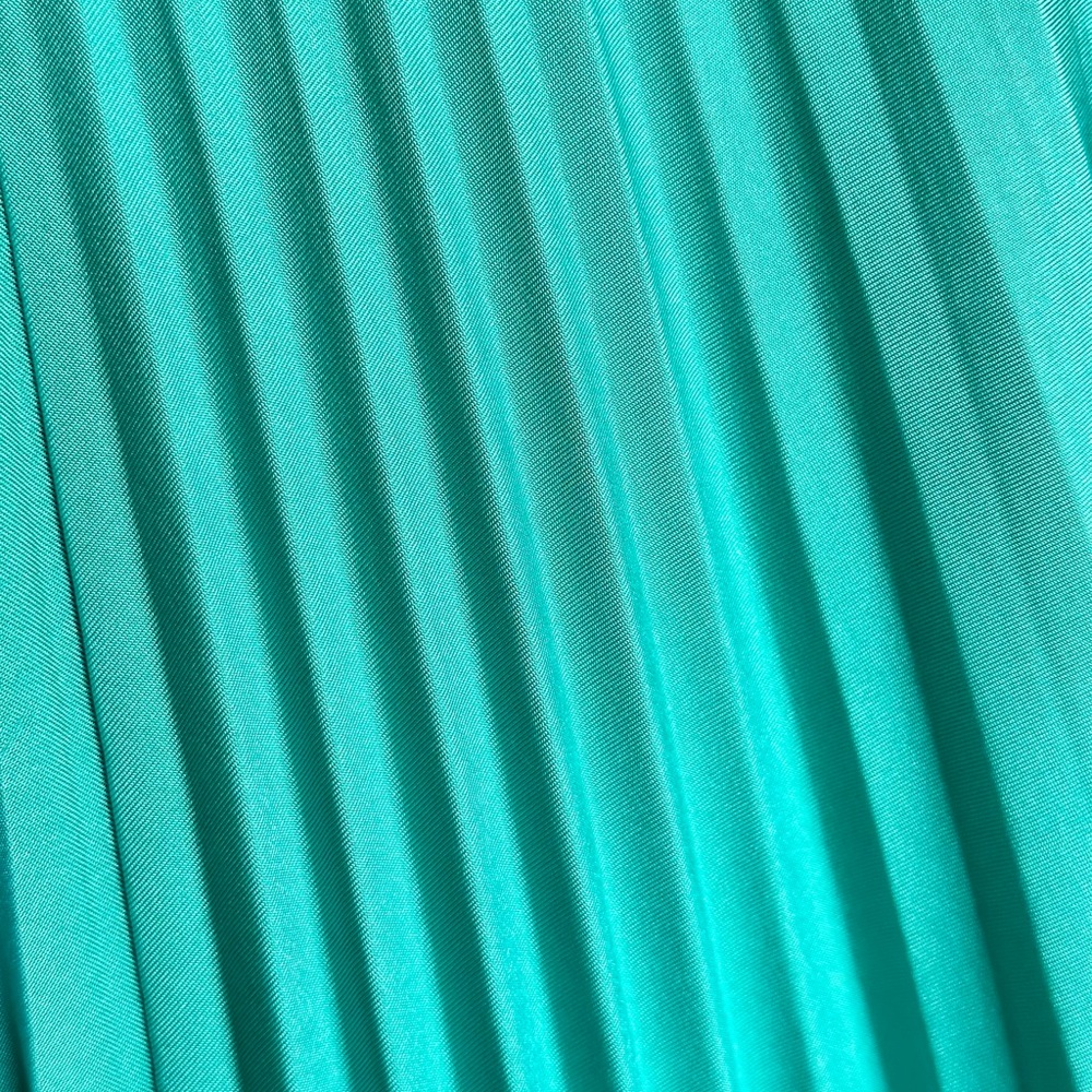 Turquoise Pleated Mini Dress - Picture 2 of 3